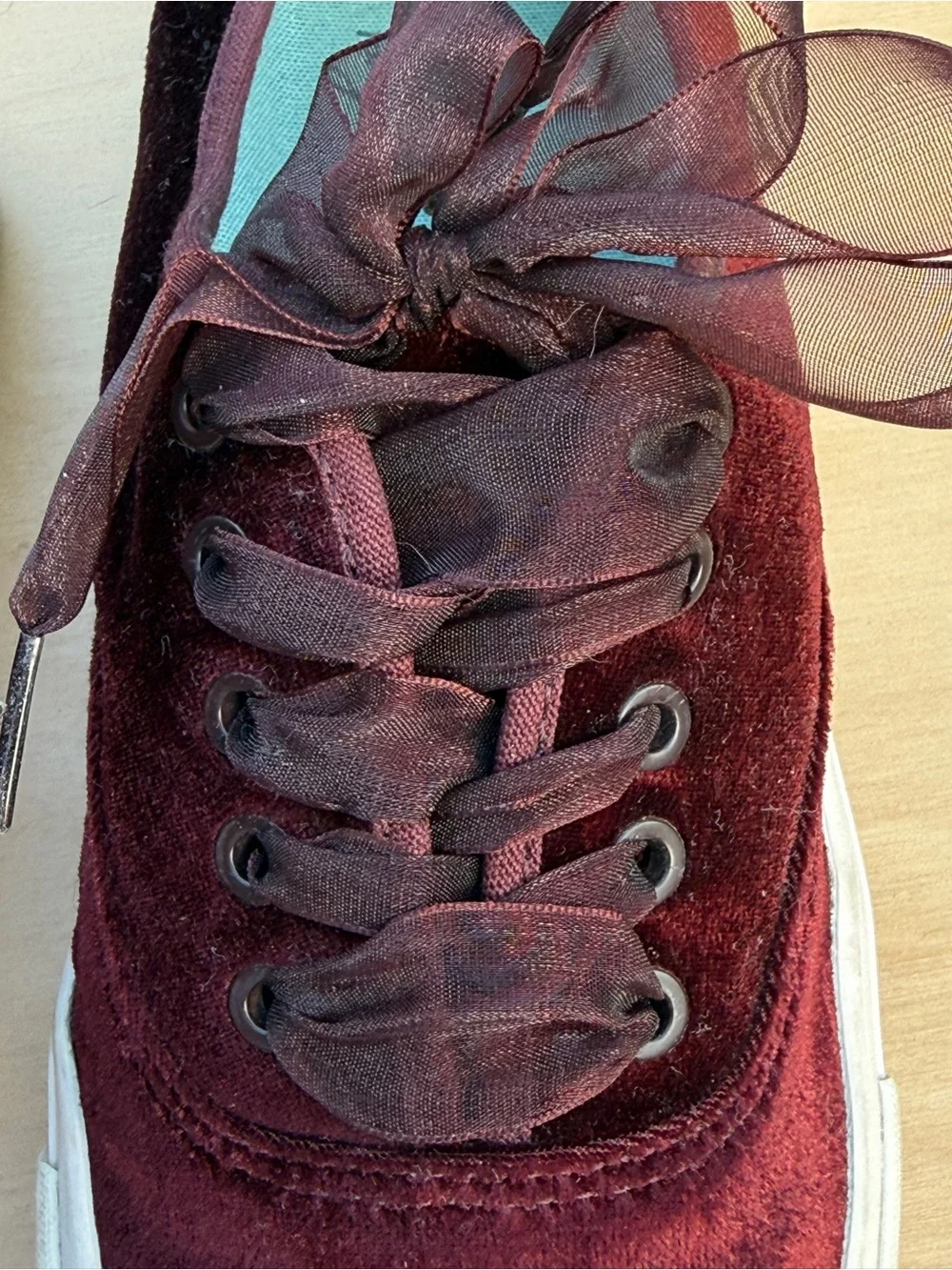J. Crew Velvet Legend Sneakers Burgundy Maroon Women’s 9 Coquette SeaVees